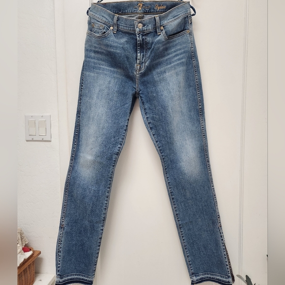 NWOT-For All Mankind Women Designer Tailorless Dojo In Heidi  Jeans Size:32 - Picture 5 of 14